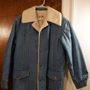 Lee Storm Rider Vintage Denim Jacket Men Sherpa Lined USA Made ~ SZ M